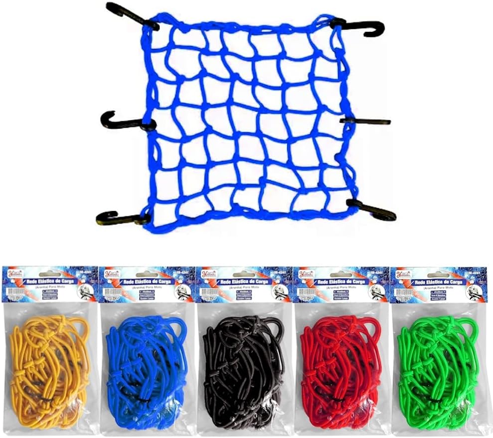 Rede Elástica Aranha P/Moto 30 X 30 cm Cores Diversas