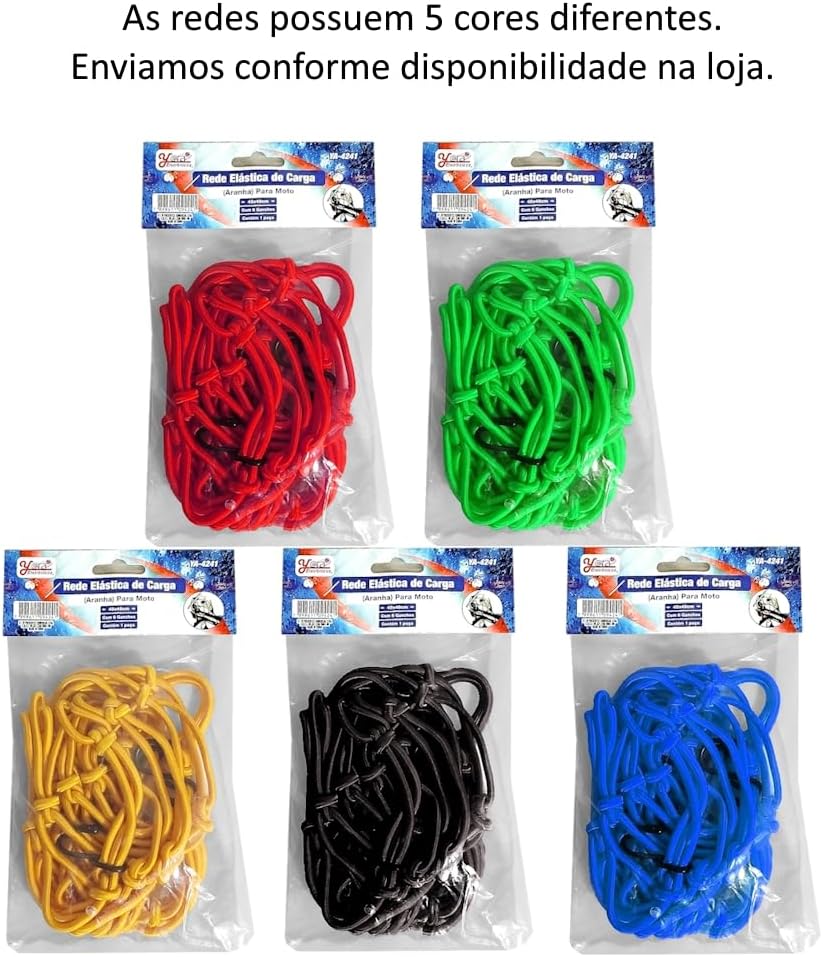 Rede Elástica Aranha P/Moto 30 X 30 cm Cores Diversas